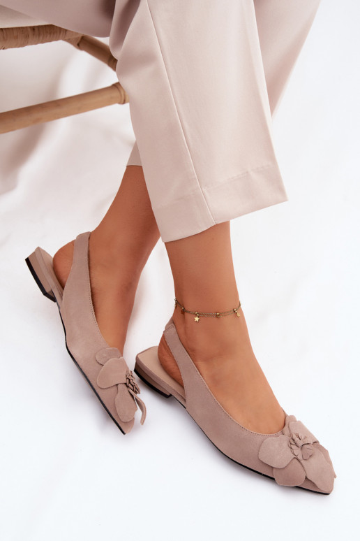 Sandalen Haut aus INildleder mit breiten Absätzen Mit Dekorationen Eine Blume Vinceza 66951 Beige