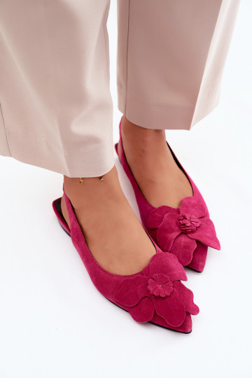 Sandalen Haut aus INildleder mit breiten Absätzen Mit Dekorationen Eine Blume Vinceza 66951 pinke Farbe