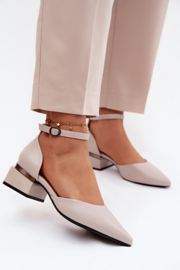 Schuhe Klocke mit Riemen Vinceza 62278 Beige 2