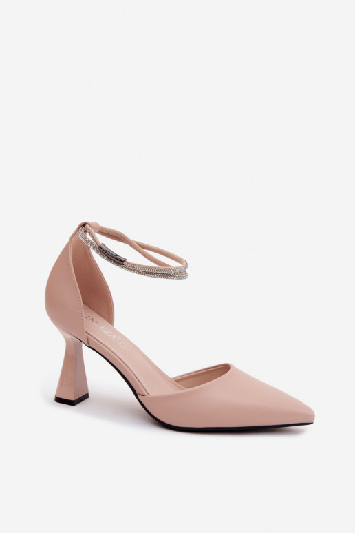 Schuhe mit AbsätzenBłyszczącym Streifenem Vinceza 62283 Beige