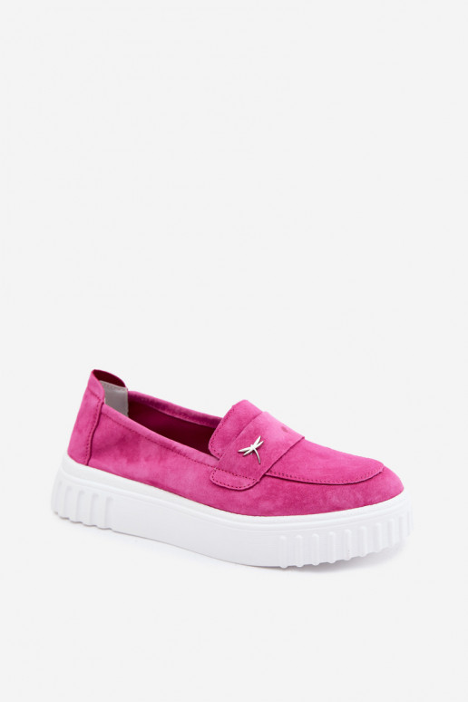 Damen-Plattformslipper aus Kunstveloursleder Vinceza 93218 in Rosa