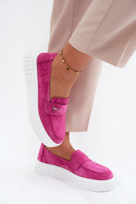 Damen-Plattformslipper aus Kunstveloursleder Vinceza 93218 in Rosa