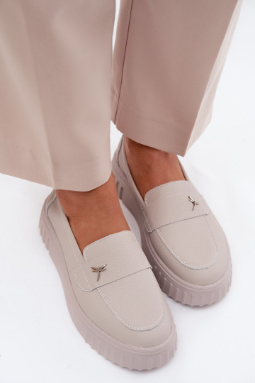 Haut Schuhe Feminin mit einer Plattform Ein überzeugendes Stilvollll Vinceza 93218 Beige