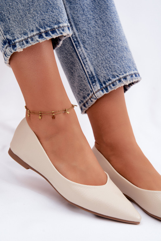 Ballerinas aus Kunstleder in Sandfarbe Nelisa