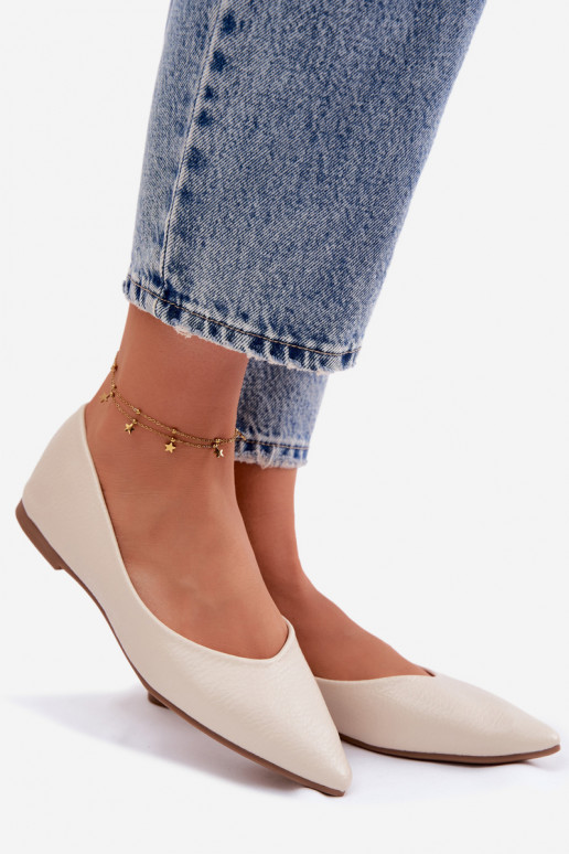 Ballerinas aus Kunstleder in Sandfarbe Nelisa