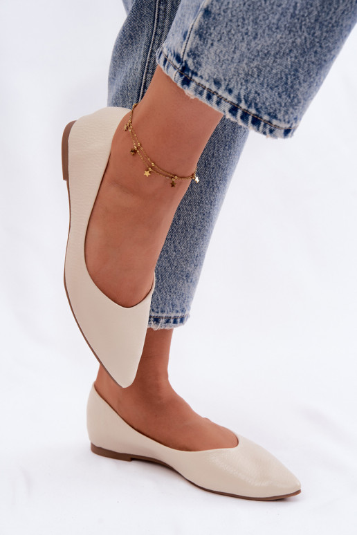 Ballerinas aus Kunstleder in Sandfarbe Nelisa