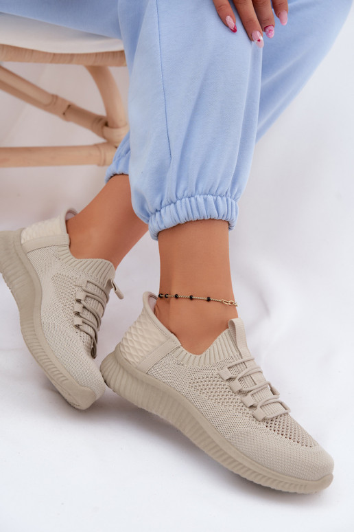 Sandfarbene Slipper-Sneaker Olive