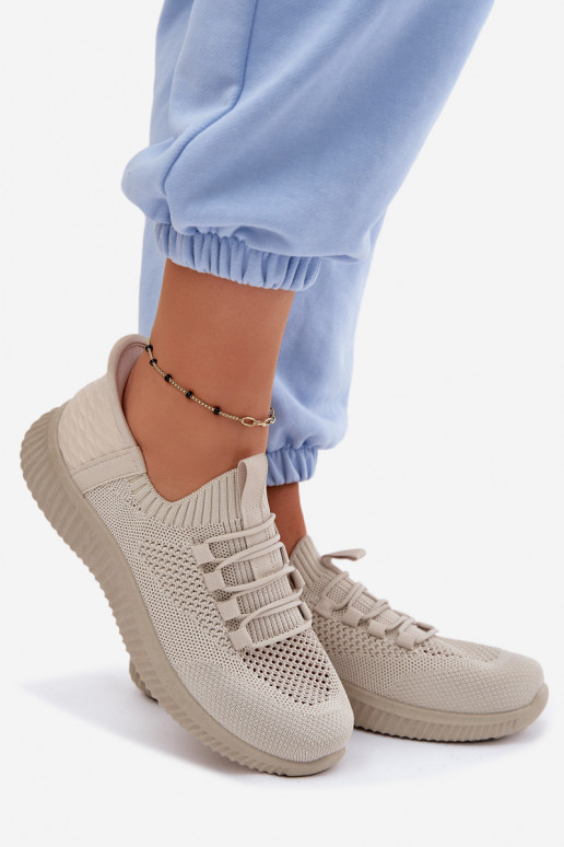 Sandfarbene Slipper-Sneaker Olive