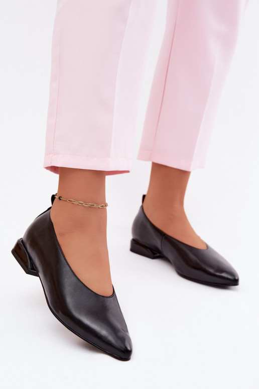 Ballerinas mit breiten Absätzen schZuarze Farbe Hoshi