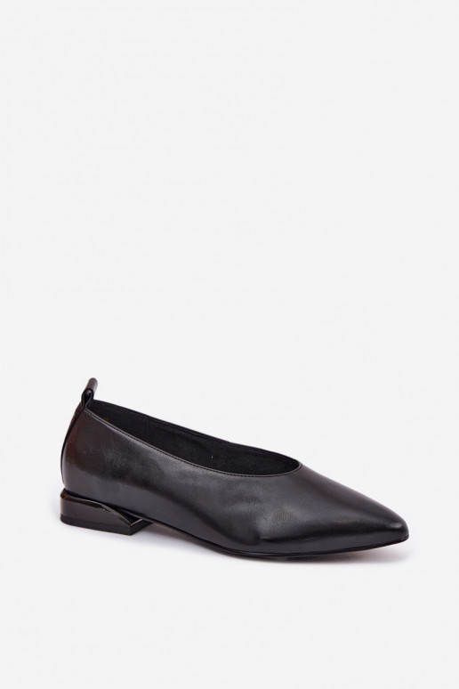 Schwarze Ballerinas mit breiten Absätzen Hoshi