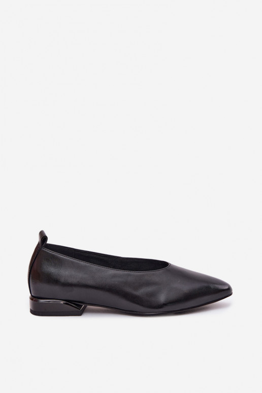 Schwarze Ballerinas mit breiten Absätzen Hoshi