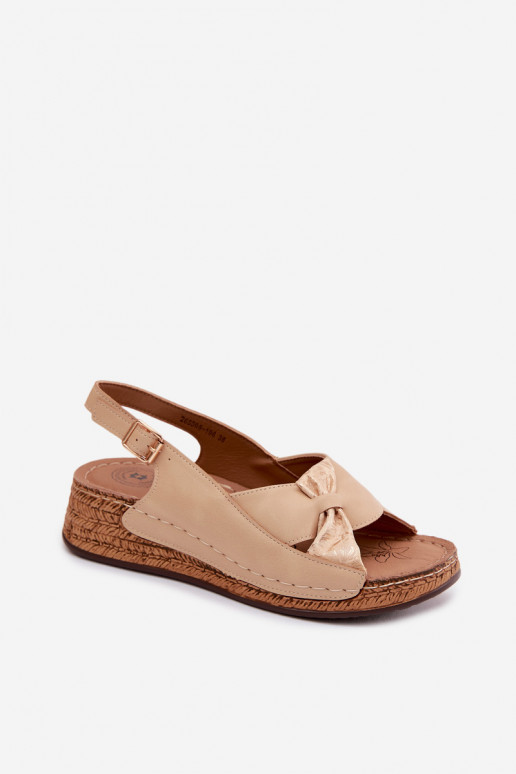 Bequeme Damen-Platformsandalen in Sandfarbe Iggy