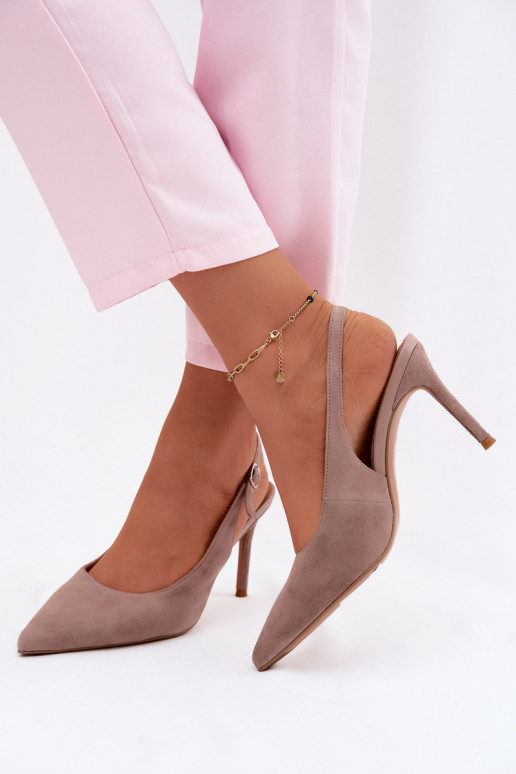 Damensandalen mit dünnen AbsätzenErmöglichtturalnego aus INildlederu Beige Kandy