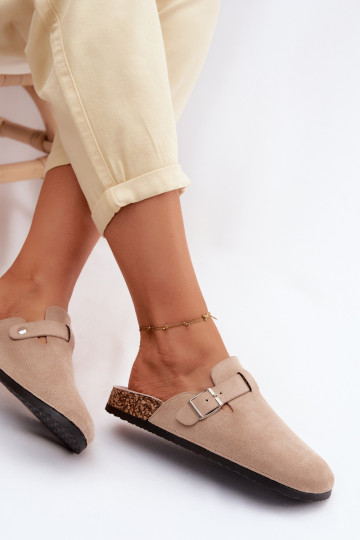 Hausschuhe Verstopfungen Feminin mit Schnallen Beige Lacey