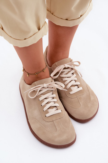 Haut aus INildleder Freizeitschuhe Barefoot Zazoo N1243 Beige
