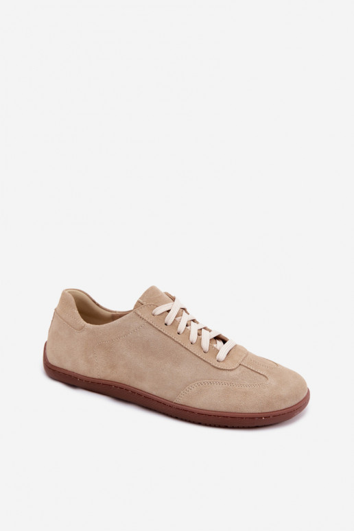 Faux-Suede Freizeitschuhe Barefoot Zazoo N1243 sandfarben