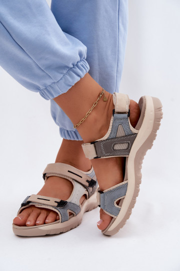 Damensandalen Feminin IN SportoZuym Stylu McKeylor 95414 Beige-blaue Farbe