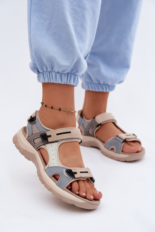 Damensandalen Feminin IN SportoZuym Stylu McKeylor 95414 Beige-blaue Farbe