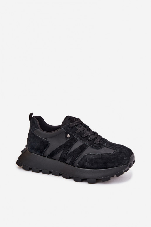 Faux-Suede Sneaker mit Plattform Vinceza 41520 schwarz