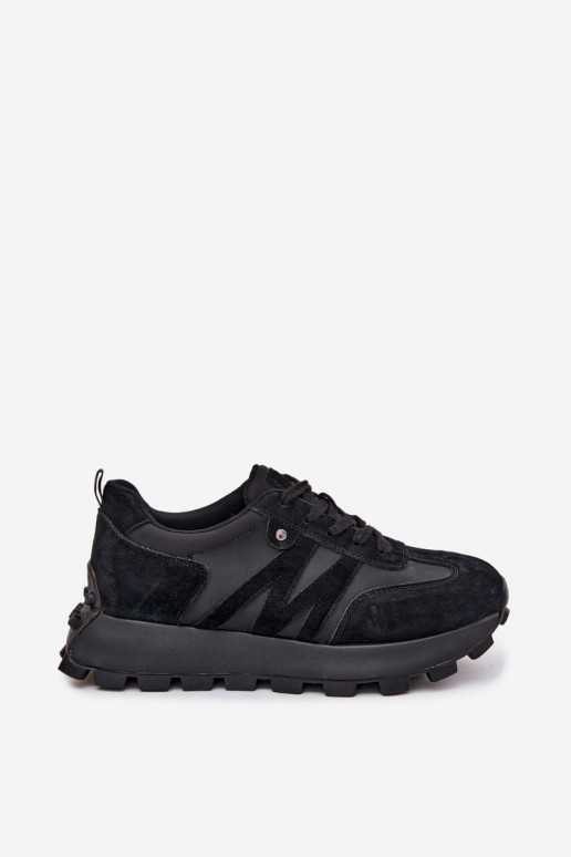 Faux-Suede Sneaker mit Plattform Vinceza 41520 schwarz