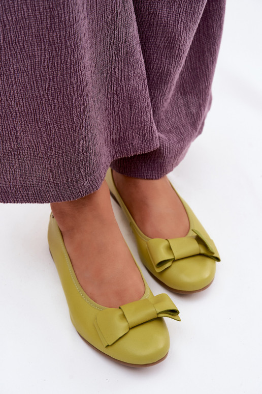 Ballerinas mit Bändern Es mussciejka P6802-09 Kalkstein