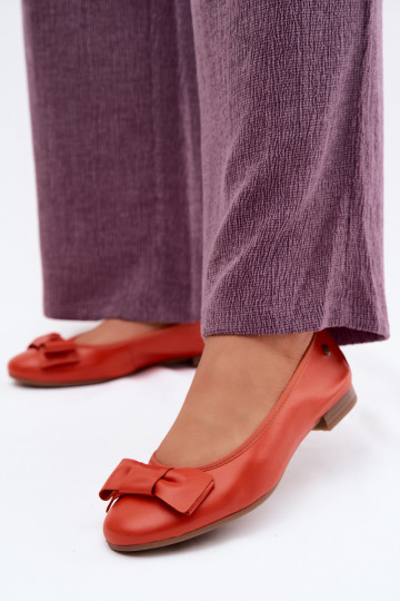 Ballerinas mit Bändern Es mussciejka P6802-18 orange Farbe