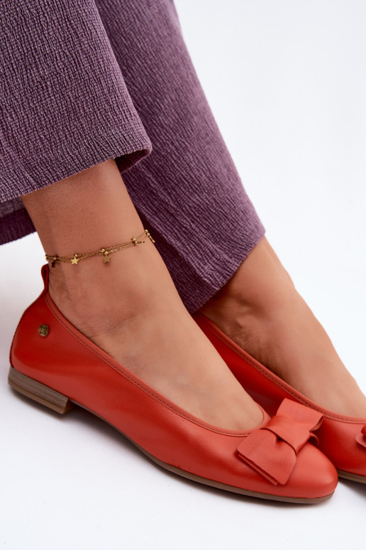 Ballerinas mit Bändern Es mussciejka P6802-18 orange Farbe