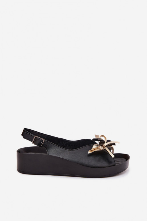 Damen-Sandalen mit Ornamenten S.Barski KV61-6045 schwarz