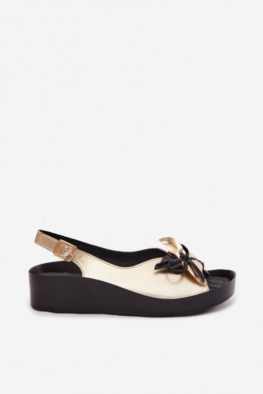 Damen-Sandalen mit Ornamenten S.Barski KV61-6045 goldfarben