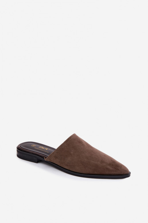 Wildleder-Mules D&A JC61-1004 khaki