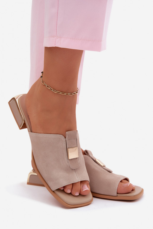 Eleganter Stil Damenhausschuhe natürliches INildlederoZua D&A JC61-1002 Beige