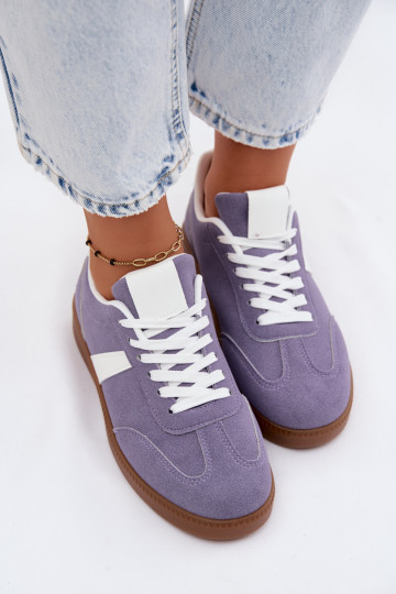Sneaker mit Kunstveloursleder-Imitation in Violett Calira