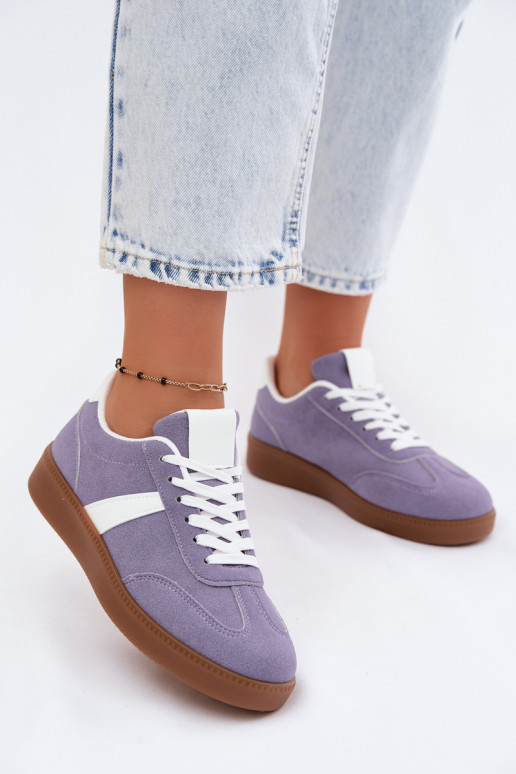 Sneaker mit Kunstveloursleder-Imitation in Violett Calira