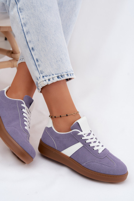 Sneaker mit Kunstveloursleder-Imitation in Violett Calira