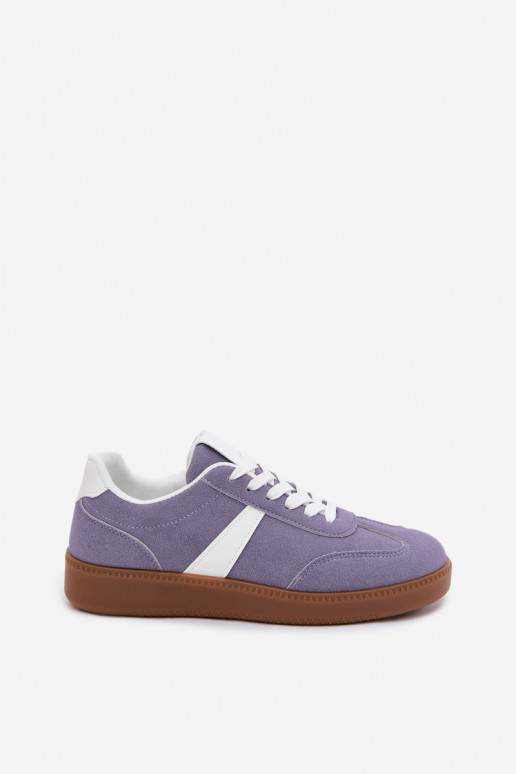 Sneaker mit Kunstveloursleder-Imitation in Violett Calira