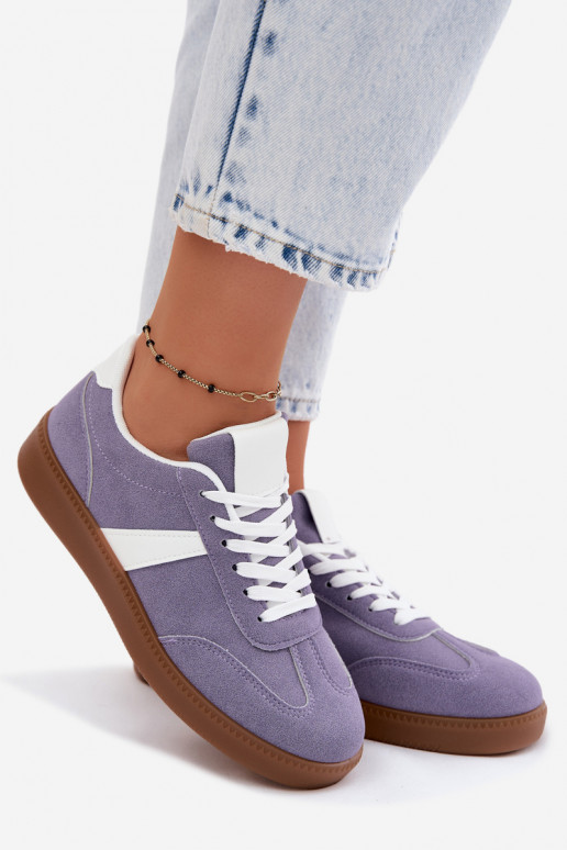Sneaker mit Kunstveloursleder-Imitation in Violett Calira