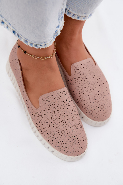 Rosa durchbrochene Slipper Salty