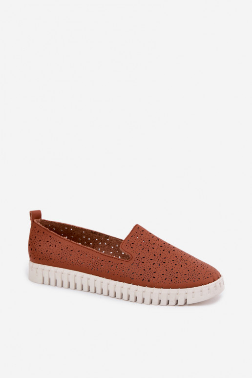 Braune durchbrochene Slipper Salty