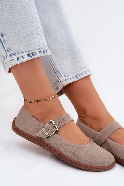 Ballerinas BarefootErmöglichtturalnego aus INildlederu Zazoo 316 Cappuccino-Farbe