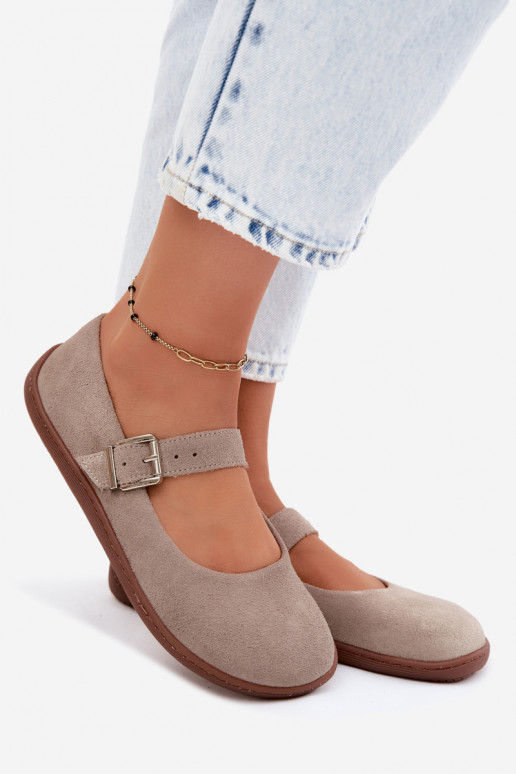 Ballerinas BarefootErmöglichtturalnego aus INildlederu Zazoo 316 Cappuccino-Farbe