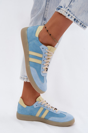 Zazoo N1068 aus INildleder Niedrig Sneakers Stilvollllschuhe Feminin hellblau
