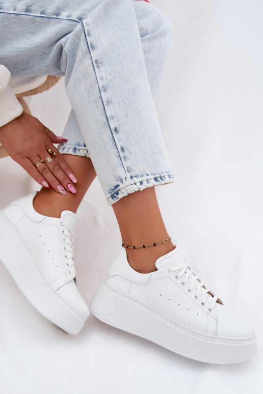 Weiße Plattform-Sneakers Zazoo N408S2