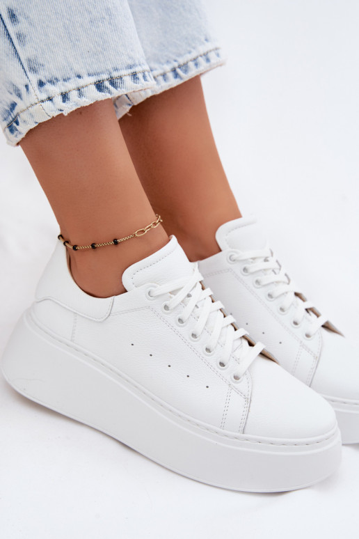Weiße Plattform-Sneakers Zazoo N408S2