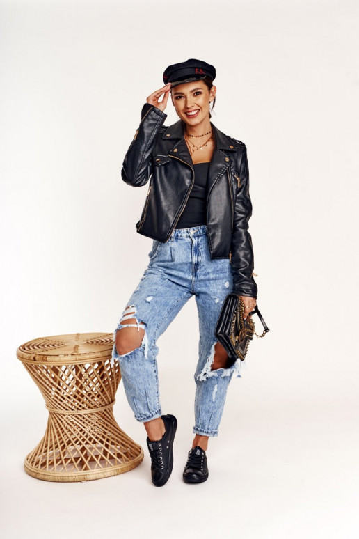 Ledersneaker für Damen Big Star schZuarze Farbe V274871