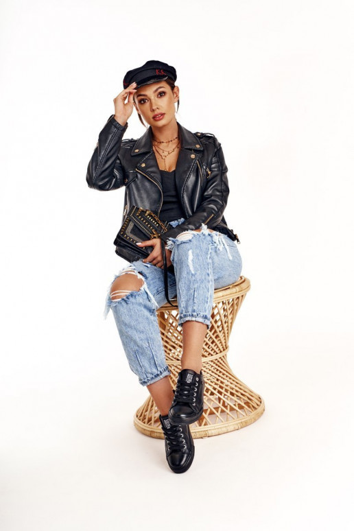 Ledersneaker für Damen Big Star schZuarze Farbe V274871