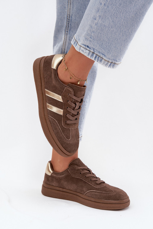 Herren braune Wildledersneaker auf Plattform Sylviona