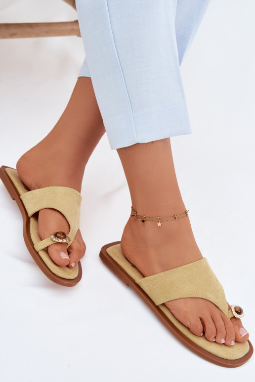 gleichschenklig Hausschuhe Hausschuhe Feminin Mit Dekorationen Detalem gelbe Farbe Fedira