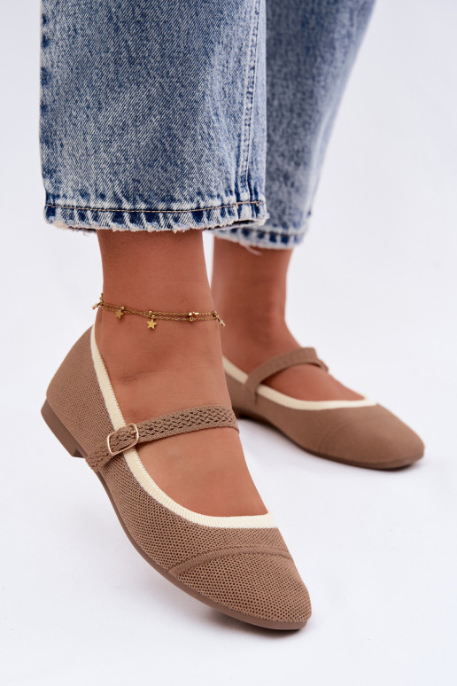 Ballerinas aus Netzmaterial braun Zelisa