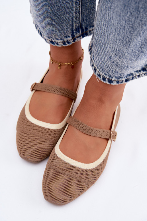 Ballerinas aus Netzmaterial braun Zelisa