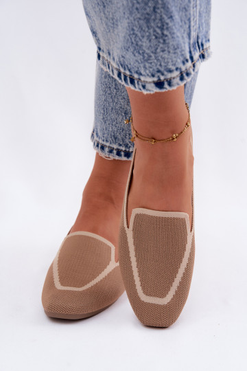 Textilmokassins gleichschenklig braune Farbe Selisa 2